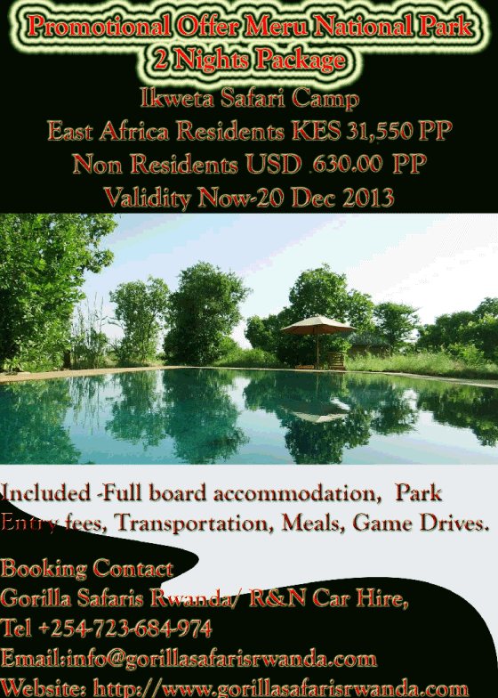 Meru National Park Safaris Best Offer Budget Price Ikweta Safari Camp